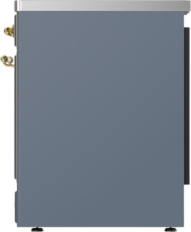 Ilve® Majestic III 30" Blue Gray Pro Style Induction Range with Triple Glass Door and Brass Trim-3