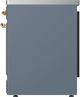 Ilve® Majestic III 30" Blue Gray Pro Style Induction Range with Triple Glass Door and Brass Trim-3