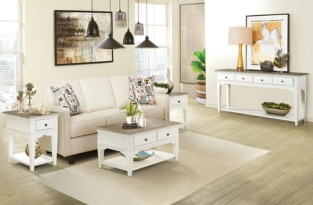 Riverside Furniture Myra Natural Chairside Table with Paperwhite Base-1