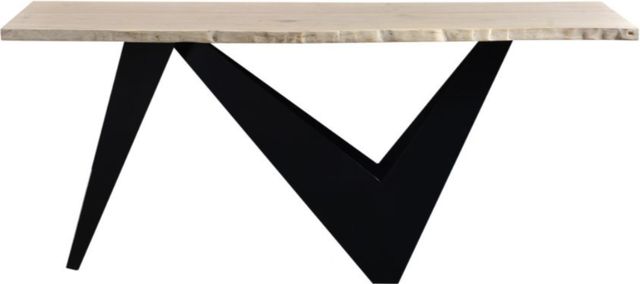Moe's Home Collection Bird Taupe Small Dining Table with Black Metal Base-1