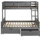 Donco Kids Louver Twin/Full Bunkbed With Drawers-1