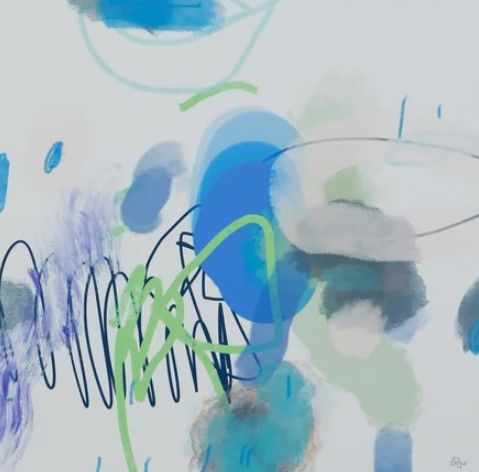 Stylecraft In the Groove Blue/Gray/Green/Light Blue Wall Art-1