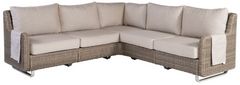 Flexsteel® Vista 5-Piece Cast Ash/Warm Gray Wicker Outdoor Sectional