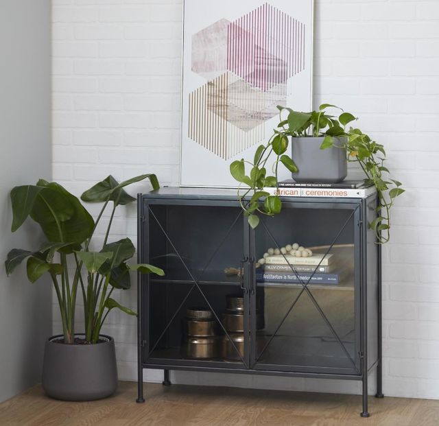 Deco Marche Black Geometric Cabinet-4