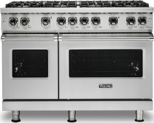 front view of the Viking® Professional 5 Series 48" Stainless Steel Pro Style Dual Fuel Natural Gas Range