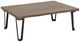 International Furniture Direct Natural Parota Brown Cocktail Table with Black Base-0