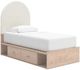 Signature Design by Ashley® Arloster Tan/White Twin Upholstered Panel Bed with 2-Drawer Storage-0