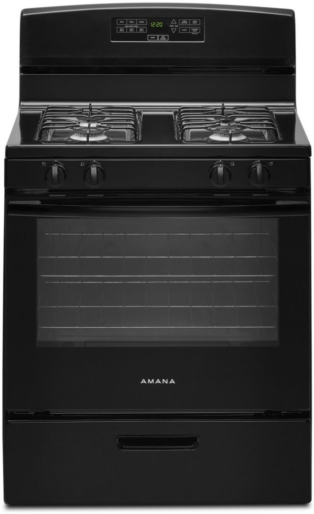 Amana® 30" Black Freestanding Gas Range
