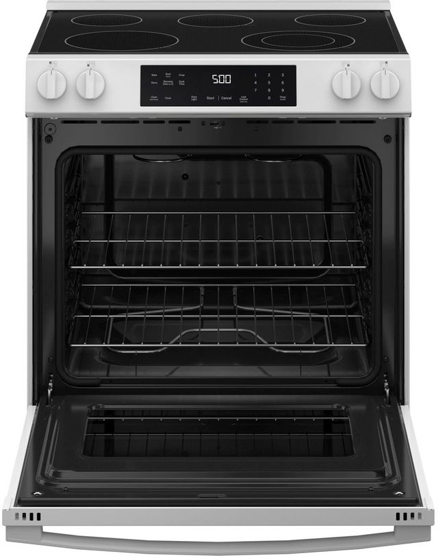GE® 500 Series 30" White Slide-In Electric Range-2