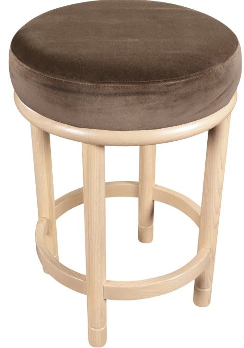 Meridian Furniture Monette Brown/Natural Velvet Upholstered Counter Stool-3