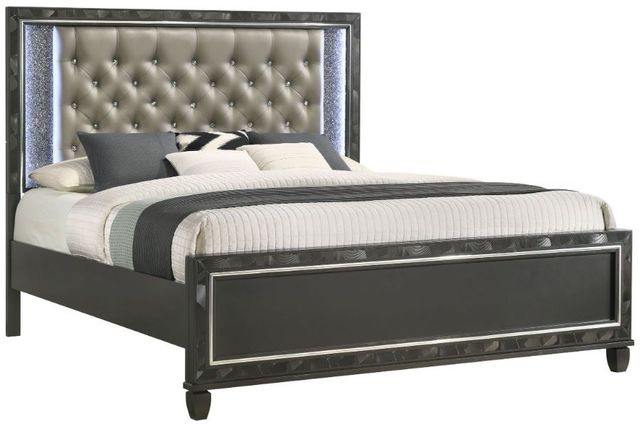 New Classic® Home Furnishings Radiance Black Pearl King Panel Bed-0