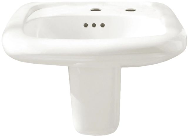 American Standard Murro® White Wall-Hung EverClean® Sink with Center Hole Only and Extra Right-Hand Hole-0