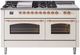 Ilve® Nostalgie II Series 60" Antique White Pro Style Dual Fuel Range-0