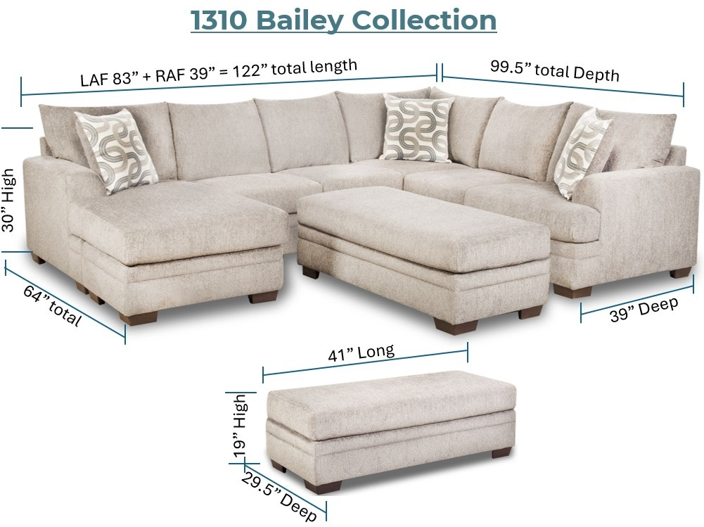 Behold™ Home Bailey 2-Piece Cream Sectional Jarons Furniture