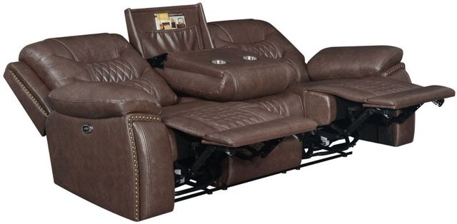 Coaster® Flamenco Brown Tufted Upholstered Power Sofa-1