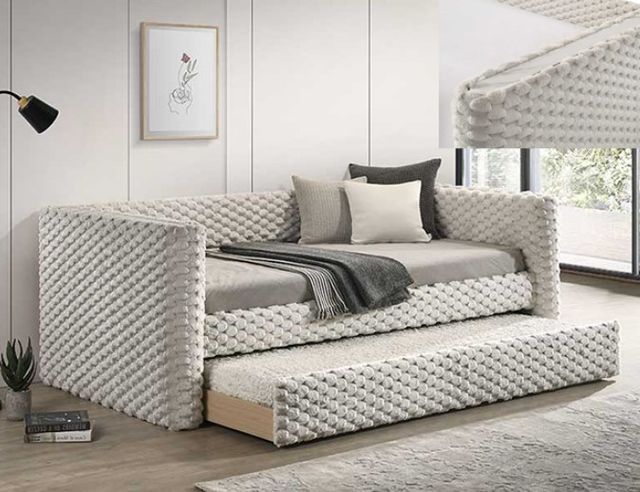 Crown Mark Brielle White Dove Upholstered Daybed-1