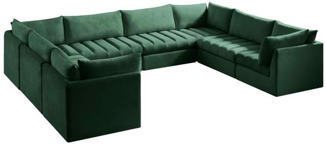 Meridian Furniture Jacob 8-Piece Green Velvet Modular Sectional Set-0