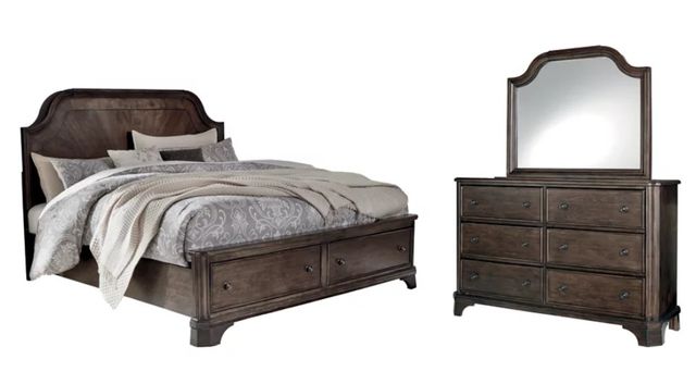 Signature Design by Ashley® Adinton 3-Piece Brown California King Panel Storage Bed Set-0