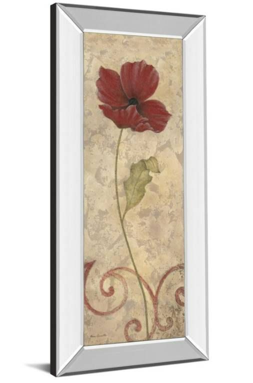 Classy Art Red Flower I Mirror Framed Wall Art-1