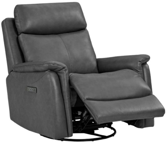 Liberty Furniture Rowland Aline Coal Leather Power Swivel Glider Recliner-1