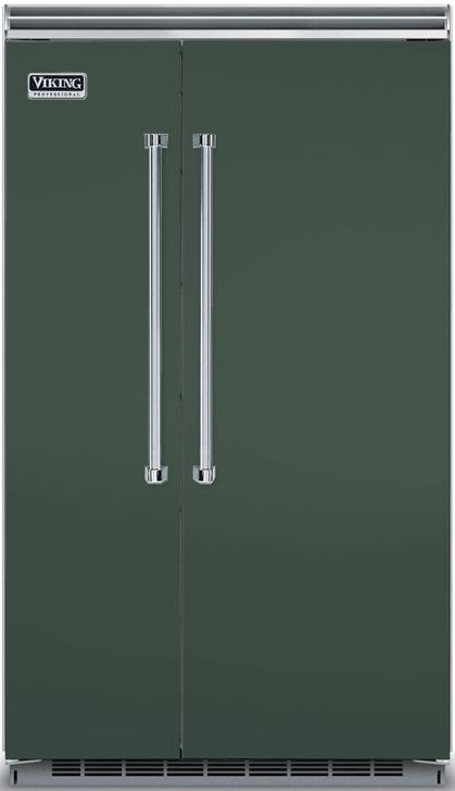 Viking® 5 Series 48 in. 29.1 Cu. Ft. Blackforest Green Built In Side-by-Side Refrigerator-0
