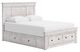Signature Design by Ashley® Makidern Whitewash Queen Panel Bed with 4-Drawer Storage-0