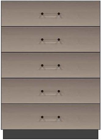 Country View Woodworking Customizable American Modern Brown Maple 5-Drawer Plinth Base Chest-0
