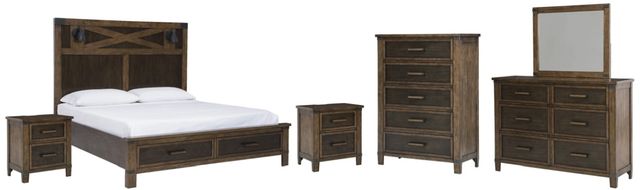 Benchcraft® Wyattfield 6-Piece Two-Tone Queen Storage Panel Bed Set-0