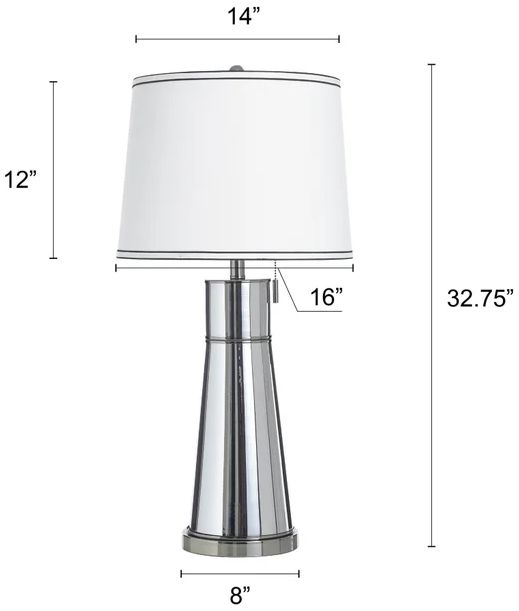 Stylecraft Hoke Silver Table Lamp-2