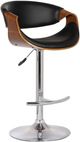 Armen Living Butterfly Black/Chrome/Walnut Adjustable Height Stool-0