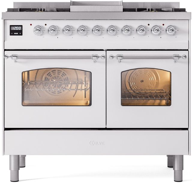 Ilve Nostalgie II 40" White Freestanding Dual Fuel Range Gerhard's