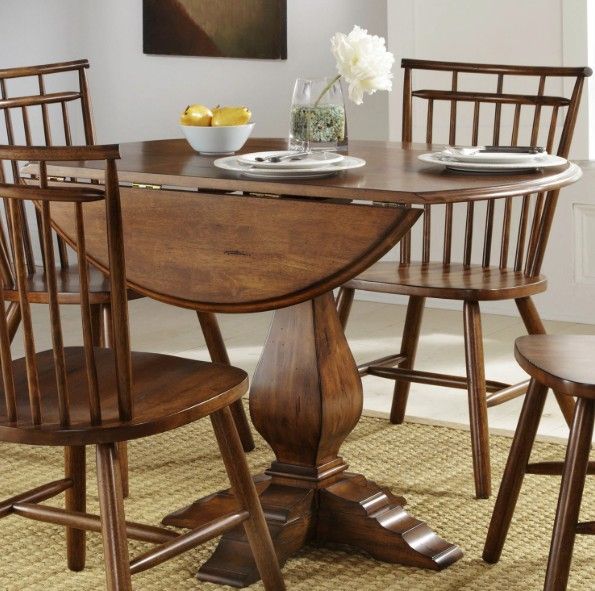 Liberty Furniture Creations II Tobacco Round Drop Leaf Table-1