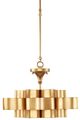 Currey & Company Grand Lotus Antique Gold Leaf Small Chandelier-0