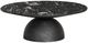 Four Hands Corbett Polished Black Marble Large Coffee Table with Hammered Gray Base-0