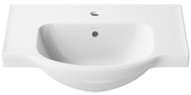 Kohler Veer® White 24" Square Pedestal Bathroom Sink-4