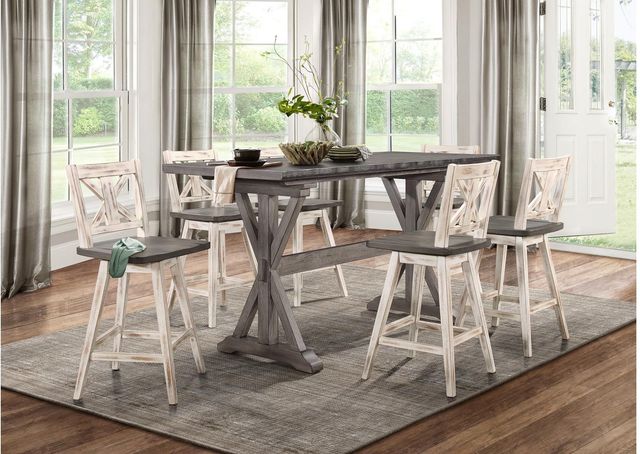 Mazin Furniture Amsonia Distressed Gray Counter Height Table-3