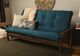 Kodiak Furniture Tucson Suede Navy/Rustic Walnut Queen Futon with Mattress-3