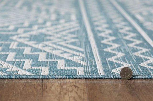 KAS Rugs Provo Aqua Quinn 5'x8' Area Rug-1