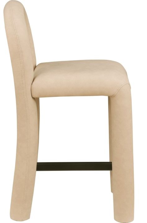 Meridian Furniture Amari Tan Leather Upholstered Counter Stool-2