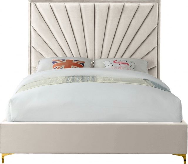 Meridian Furniture Eclipse Cream Queen Upholstered Panel Bed-1