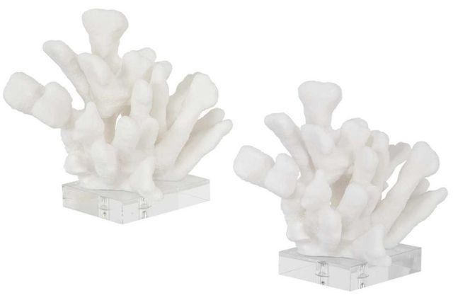 Uttermost® Charbel 2-Piece White Bookend Set-2