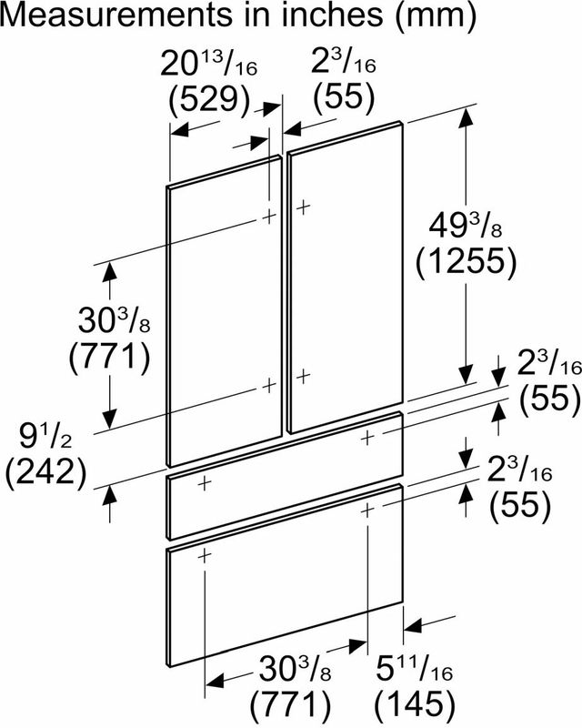 Thermador® 42" Stainless Steel French Door Refrigerator Door Panel Kit-2