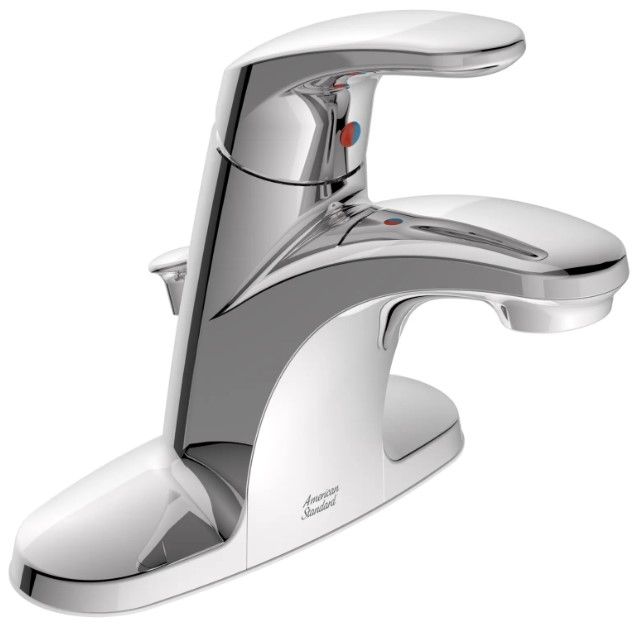 American Standard Colony® PRO Polished Chrome 4" Centerset 2-Handle Bathroom Faucet with Drain-4