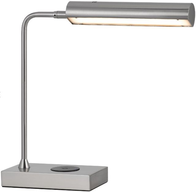 Cal® Lighting & Accessories Delray Brushed Steel Desk Lamp-1