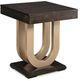 Handstone Customizable Contempo Brushwork Peppercorn Pedestal End Table with Metal Curves-0