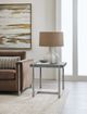 Hooker® Furniture Chapman Gray Faux Shagreen Mixed Media End Table with Pewter Base-3