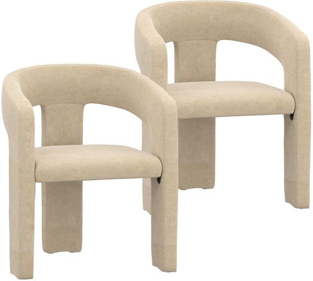 Worldwide Homefurnishings Inc. Amara 2-Piece Beige Dining Arm Chair Set-0