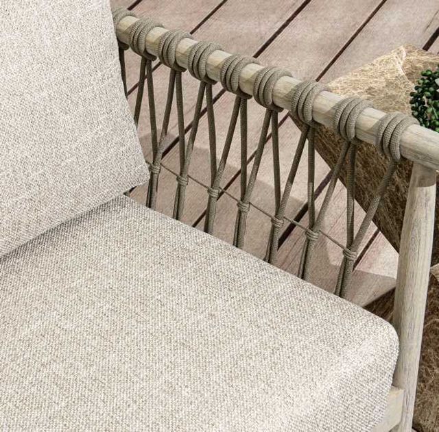 Classic Home Leo Taupe Teak Wood Outdoor Accent Chair-4