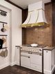 AGA Cascade 48" Matte Black Wall Mounted Range Hood with Antique Brass Trim-1