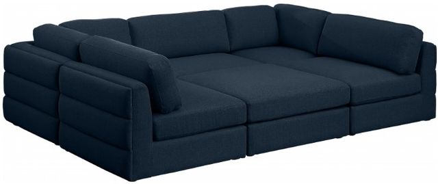 Meridian Furniture Beckham 6-Piece Navy Modular Sectional Sofa Set-0